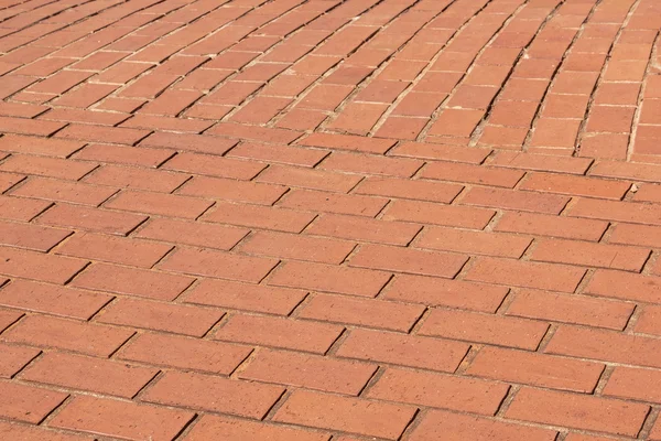 Closeup of red brick patterns and textures on walkway Stock Picture