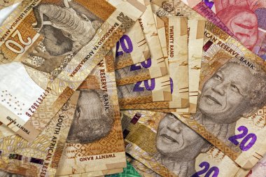Dağınık yirmi Rand Güney Afrika banka notları