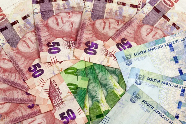 Arranjo circular das notas do Banco Sul-Africano — Fotografia de Stock