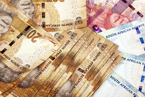 Twenty Fifty and Hundred Rand South African Bank Notes — Stock Photo, Image