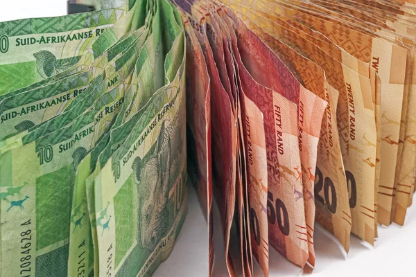 Rozsunięte zbiór banknotów Republiki Południowej Afryki — Zdjęcie stockowe