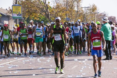 Seyirci ve koşucular, yoldaşlar maraton Durban 2
