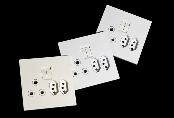 Beige and White Multipurpose Wall Mount Sockets — Stock Photo, Image