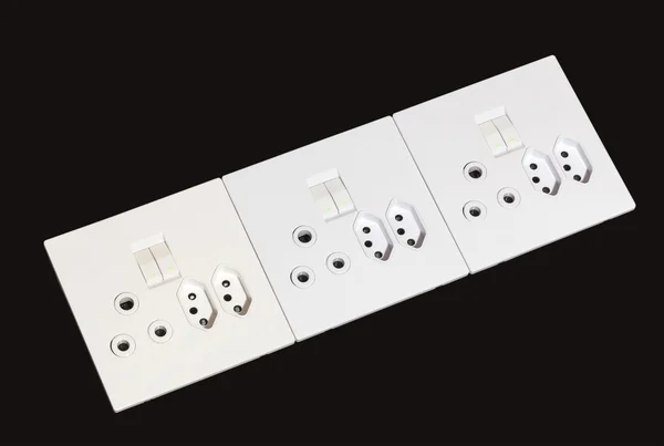 Beige en wit multifunctionele elektrische Wall Mount Sockets — Stockfoto