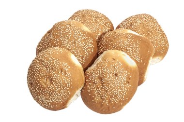 Susam ile kaplı izole altın Hamburger rulo