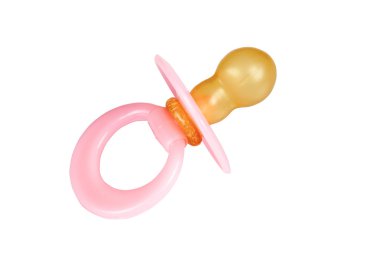 Tek pembe bebek emziği beyaz stüdyo çekim