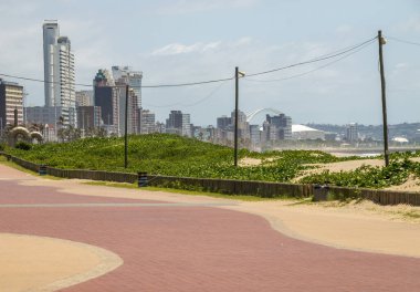 Kum tepelerinde bitki örtüsü, Durban 'ın altın milinde oteller.