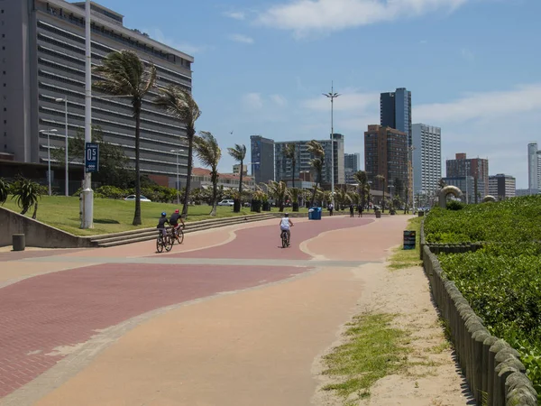 Paved Walkway Lined Hotels Durban Beachfront South Africa — Stock Photo, Image