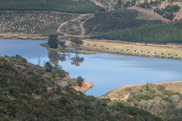 Water Reservoir Surounded Natural Rural Vegetation — Stock fotografie