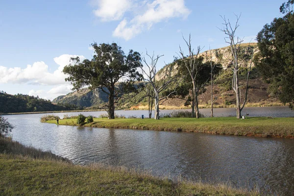 Water Reservoir Surounded Natural Rural Vegetation — Fotografia de Stock