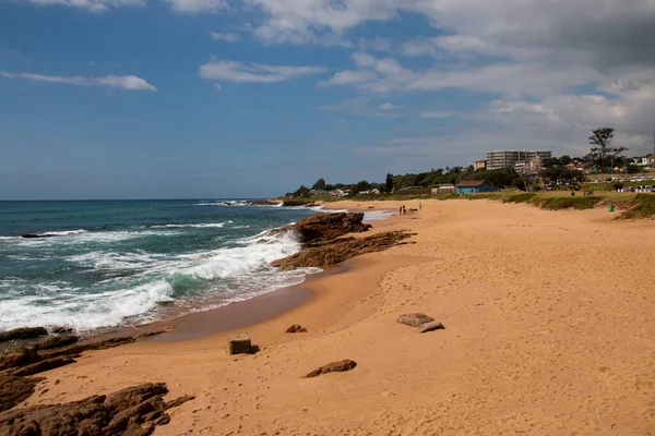 Golden Sand Blue Sea Durban South Coast — 스톡 사진