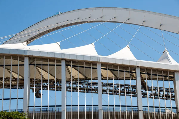 Primo Piano Dell Architettura Costruzione Dello Stadio Mabhida Mses — Foto Stock