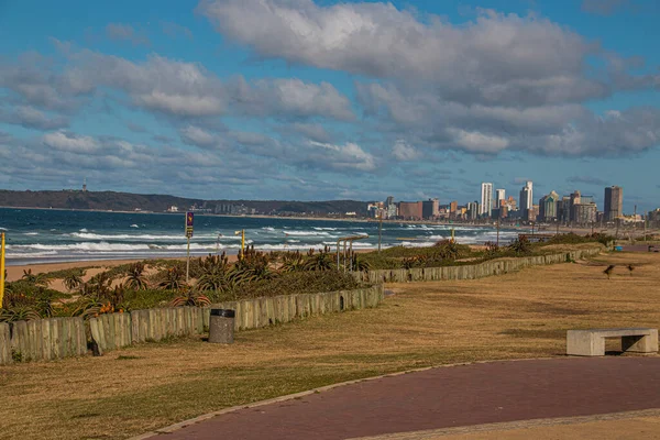 Vue Sciénique Travers Baie Durban Avec Falaise Arrière Plan — Photo