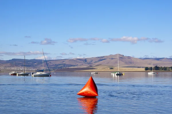 Boa rossa gonfiata come pennarello sulla diga di midmar — Foto Stock