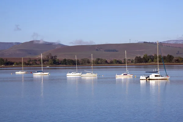 Jachten op de vroege ochtend op de Midmar Dam — Stockfoto