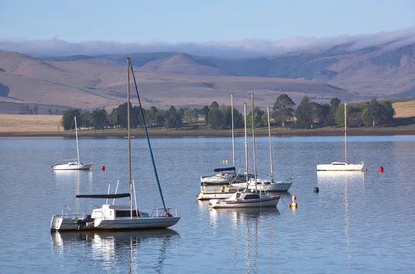 Jachten aangemeerd op de Midmar Dam in de Midlands Natal — Stockfoto