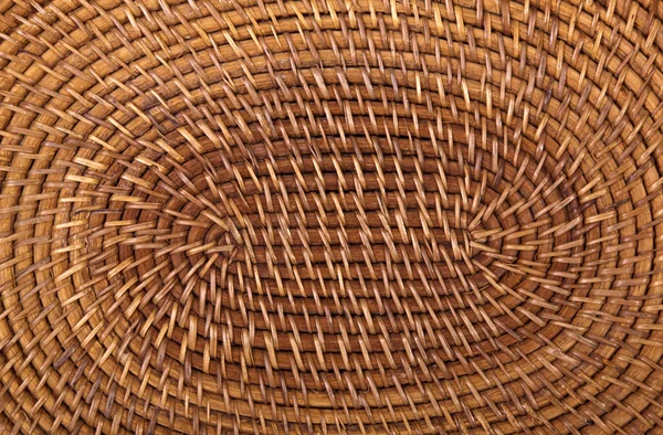 Closeup of Traditional Woven Grass Mat in Circular Pattern — Stock Photo, Image