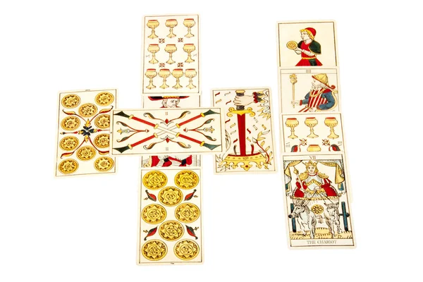 Cartas del tarot establecidas en el diferencial de cruz celta Imagen de stock