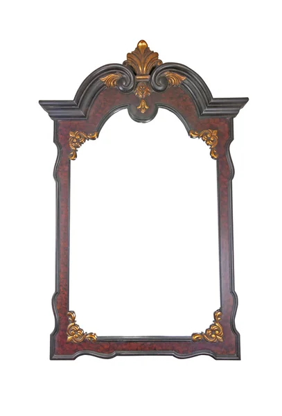 Large Decorative Mirror with Ornate Wooden Frame Stock Photo