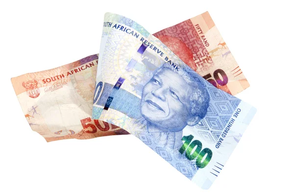 Blue and Red South African Rand Bank Notes — Stock Photo, Image