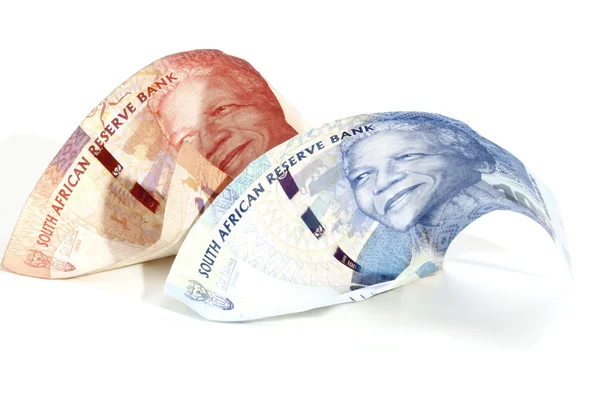 South African Rand Bank Botes on White — Stock Photo, Image