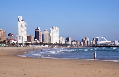 Durban 'da South Beach City Skyline' a karşı