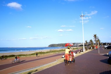 Dondurma satıcı Promenade Durban plaj ön üzerinde