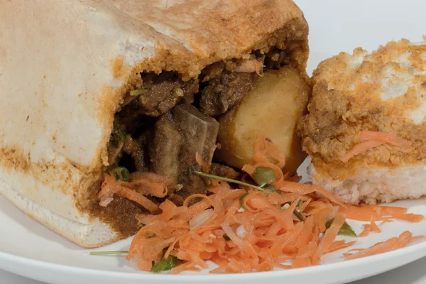 Studio Shot Close up of Traditional Bunny Chow — Stok Foto