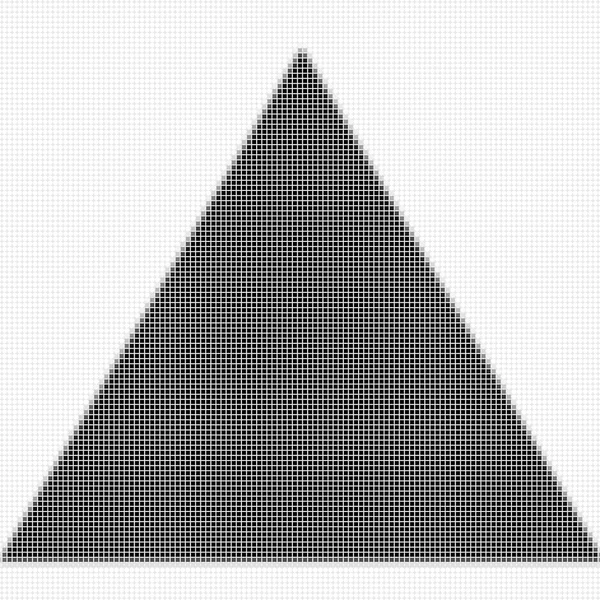 Треугольник. Простой геометрический узор из черных квадратов с теневой рамкой. Набор точечных рисунков. Полутоновый рисунок для плакатов, баннеров, листовок , — стоковое фото