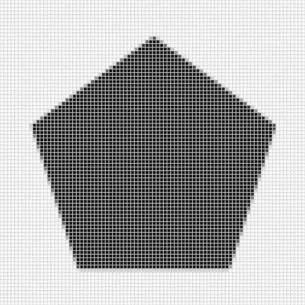 五角大楼，黑色正方形与阴影框架的简单几何图案。点模式集。海报、横幅的半色调图案, — 图库照片