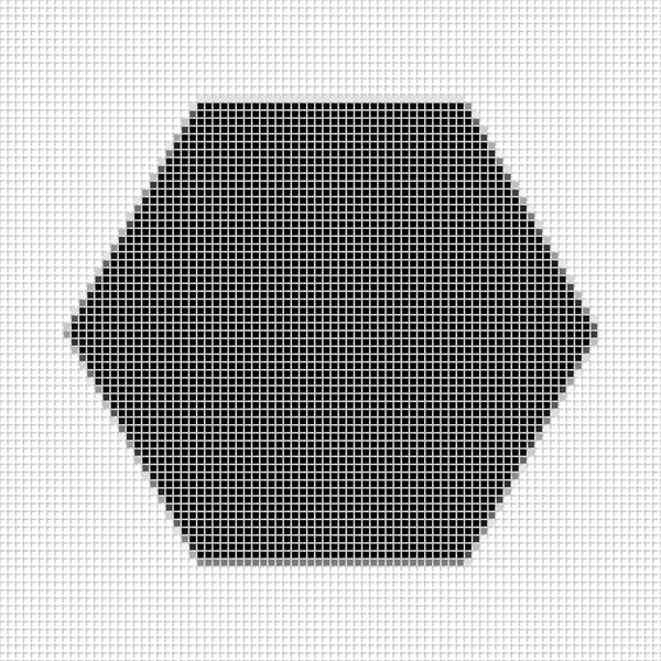 Шестикутник. Простий геометричний візерунок чорних квадратів з затіненою рамкою. Набір точкових візерунків. Візерунок напівтону для плакатів, банерів, листівок , — стокове фото