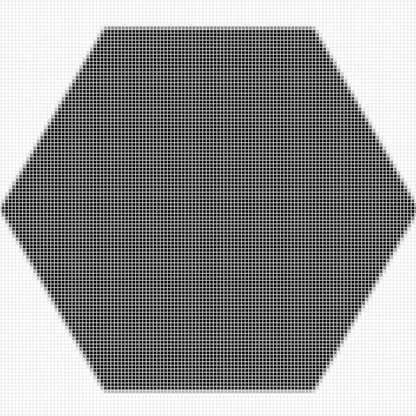 Hexagon.das einfache geometrische Muster schwarzer Quadrate mit schattiertem Rahmen. Reihe von Punktmustern. Halbtonmuster für Plakate, Banner, Flugblätter, — Stockfoto