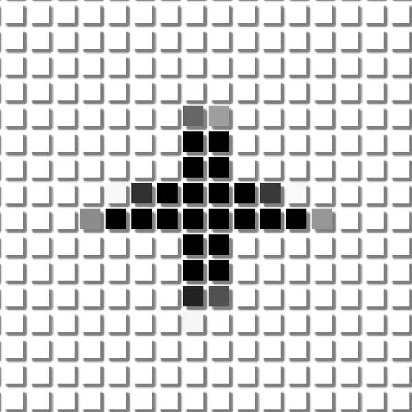 四面星。黑色正方形与阴影框架的简单几何图案。点模式集。海报的半色调图案 — 图库照片