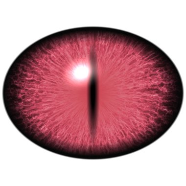 Red purple eye with large pupil and dark retina. Dark purple iris around pupil, clipart