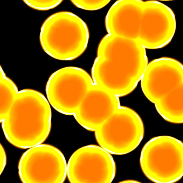 Детали болезни. Желтые бактерии или вирусные сферы в крови животных — стоковое фото
