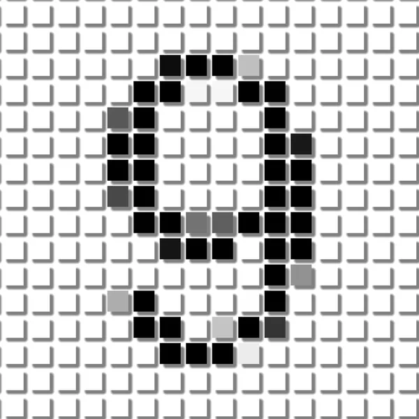 九。简单的几何图案，在九号的黑色方形 — 图库照片