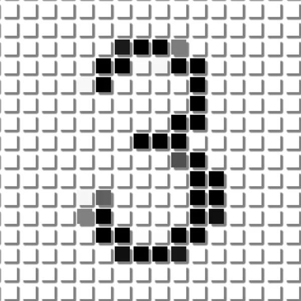 三。简单的几何图案，在三号的黑色方形 — 图库照片