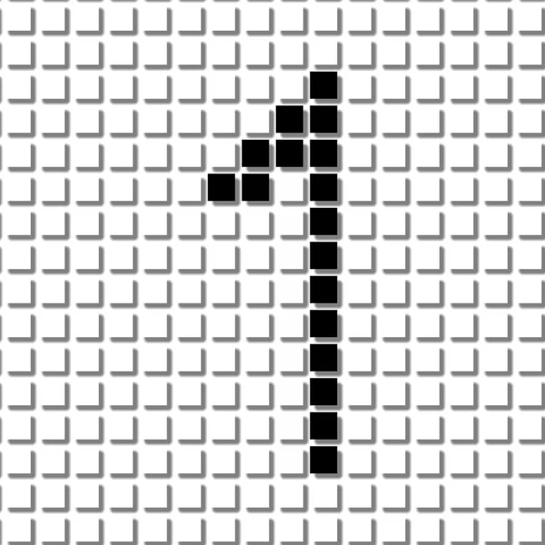 一。简单的几何图案，在一号的黑色方形 — 图库照片