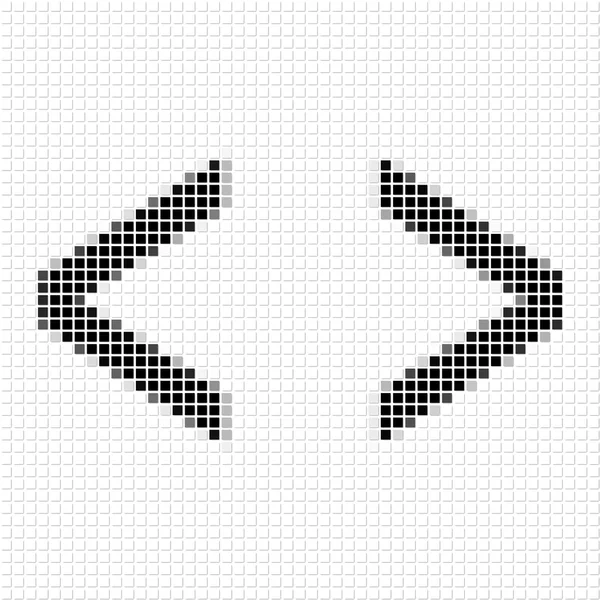 Klammer. einfaches geometrisches Muster schwarzer Quadrate in Klammern — Stockfoto