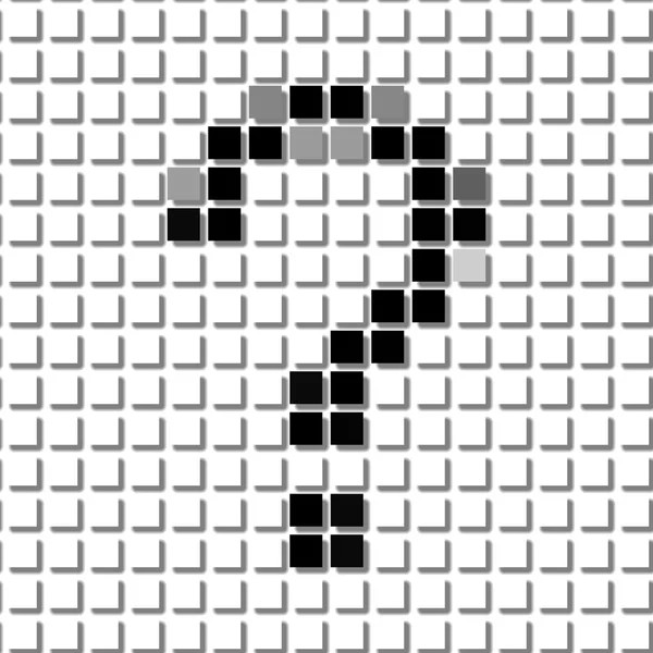 问号，询问点问号中黑色方块的简单几何图案 — 图库照片