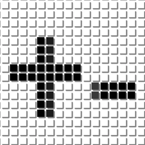 加，减。简单的黑色方块几何图案，加号，负数 — 图库照片