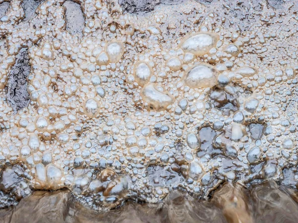 Restmethan Und Luft Bilden Dicken Braunen Schaum Auf Dem Sedimenttank — Stockfoto