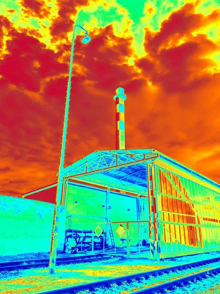 Scala Spettrale Termica Del Colore Dell Impianto Riscaldamento Urbano Combustione — Foto Stock