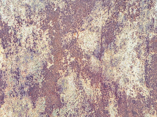 Weathered Painted Steel Old Rusty Metal Plate Remains Yellow Paint — Stock Photo, Image