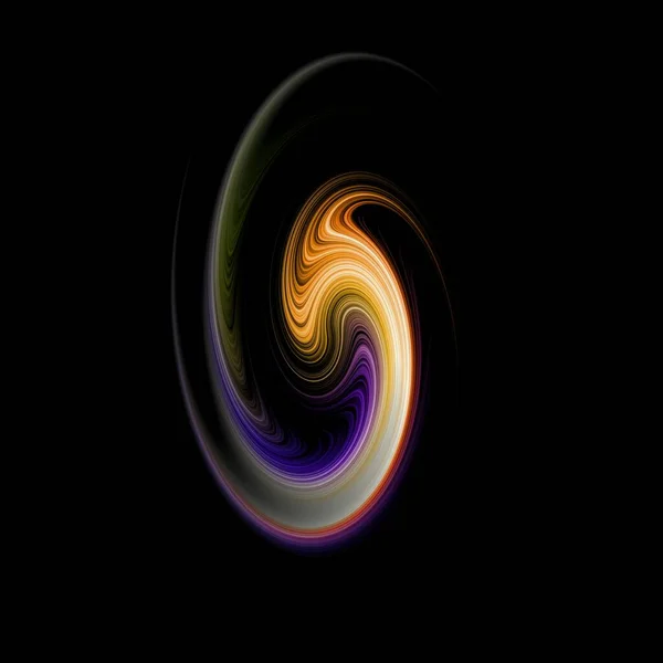 Abstract Object Created Turning Colors Palete Black Background Spinning Vortex — Stock Photo, Image