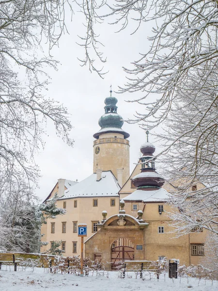 Schloss Lemberk Der Wintersaison Tschechien Schönes Historisches Schloss Versteckt Zwischen — Stockfoto