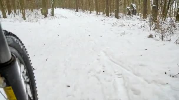 Detailliertes Schlittschuhlaufen Männlicher Beine Schwarzen Leggins Mit Hockeyschuhen Eislaufen Freien — Stockvideo