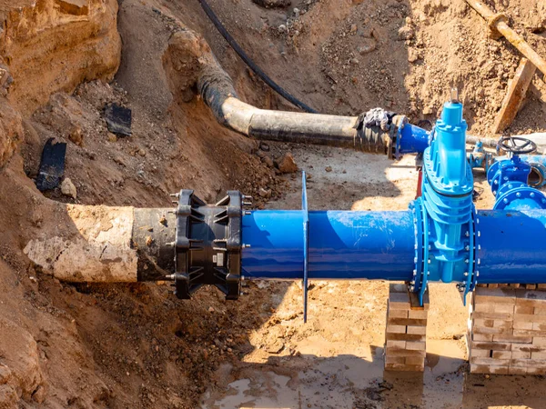 Lugar Construcción Nuevo Sistema Hidráulico Agua Potable Que Llevará Cabo — Foto de Stock