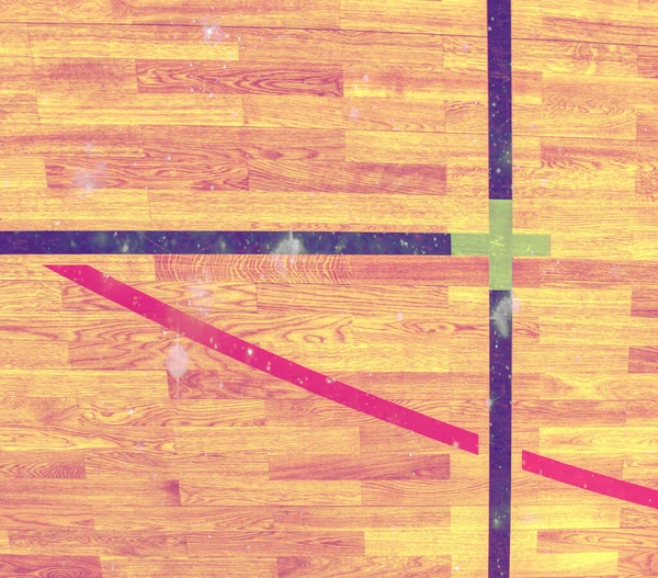 Detail Playground Corner Painted Wooden Floor Abstract — Stock Photo, Image