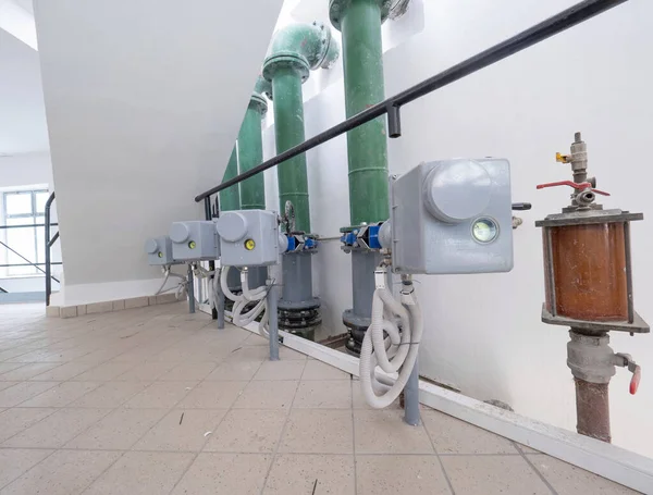 Pumping Equipment System Water Supply Tile Floor Room Lower Part — 图库照片